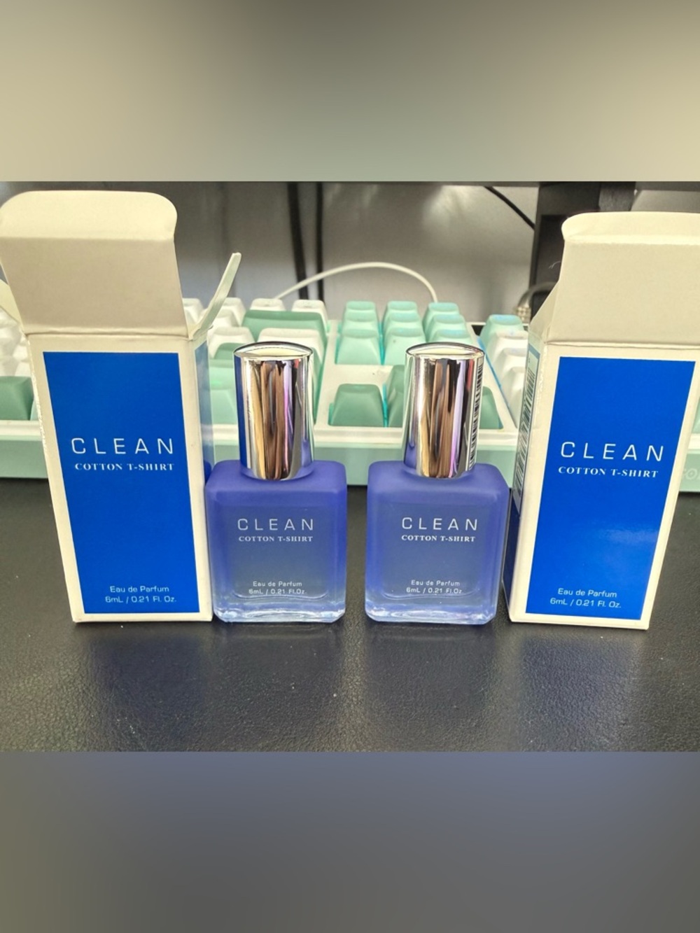 CLEAN Cotton T-Shirt  Blue Mini x2